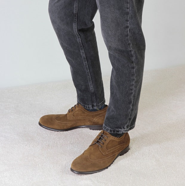Men’s Elegant Brown Suede Derby Shoes