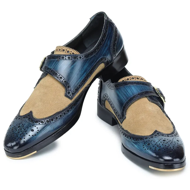 Elegant Single Monk Strap – Navy Blue
