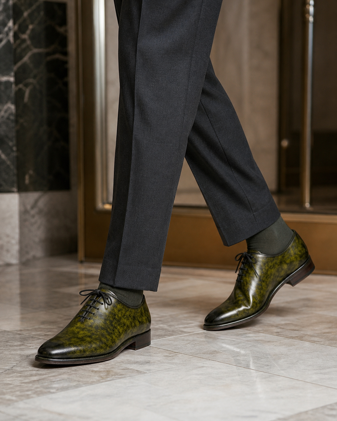 Windsor Olive Oxford side view