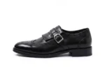 Classic Black Wingtip Monk Strap with Kiltie