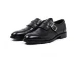 Classic Black Wingtip Monk Strap with Kiltie - Image 3