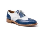 Classic Blue & White Leather Spectator Oxfords - Image 3