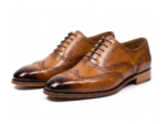 Men’s Classic Brown Wingtip Brogue Oxfords - Image 3