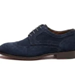Elegant Men’s Blue Suede Derby Shoes