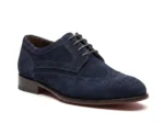 Elegant Men’s Blue Suede Derby Shoes - Image 2