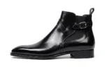 Handcrafted Men’s Black Leather Ankle Jodhpur Boots
