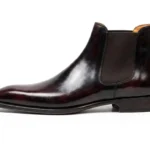 Handmade Burgundy Patina Leather Chelsea Boots
