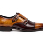 Tan & Brown Captoe Double Monk Shoes