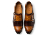 Tan & Brown Captoe Double Monk Shoes - Image 2