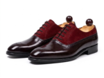 Men’s Elegant Black & Maroon Suede Formal Oxford Shoes - Image 3