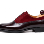 Men’s Elegant Black & Maroon Suede Formal Oxford Shoes