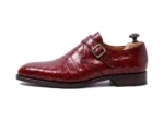 Men’s Brown Patina Alligator Leather Monk Strap Loafers
