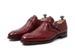 Men’s Brown Patina Alligator Leather Monk Strap Loafers - Image 2
