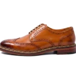 Men’s Genuine Tan Leather Wingtip Oxfords