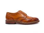 Men’s Genuine Tan Leather Wingtip Oxfords - Image 3