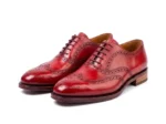 Men’s Red Leather Lace-Up Oxford Shoes - Image 2