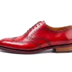 Men’s Red Leather Lace-Up Oxford Shoes
