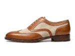 Men’s Brown & Beige Suede Wingtip Spectator Shoes
