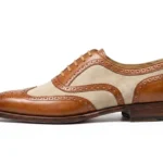 Men’s Brown & Beige Suede Wingtip Spectator Shoes