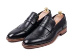 Men’s Classic Black Leather Penny Loafers - Image 2