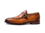 Men's Classic Brown Patina Monk Strap Loafers