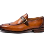 Men's Classic Brown Patina Monk Strap Loafers