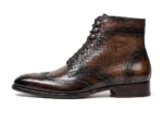 Men’s Croc Brown Wingtip Leather Boots