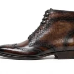 Men’s Croc Brown Wingtip Leather Boots