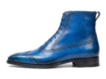 Men’s Elegant Blue Wingtip Oxford Boots