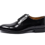 Men’s Elegant Shiny Black Leather Derby Shoes
