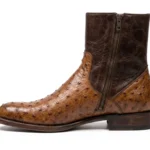 Men's Tan Brown Ostrich Leather Boots