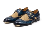 Elegant Single Monk Strap – Navy Blue - Image 3