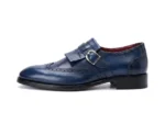 Navy Wingtip Brogue Kiltie Monk Shoes