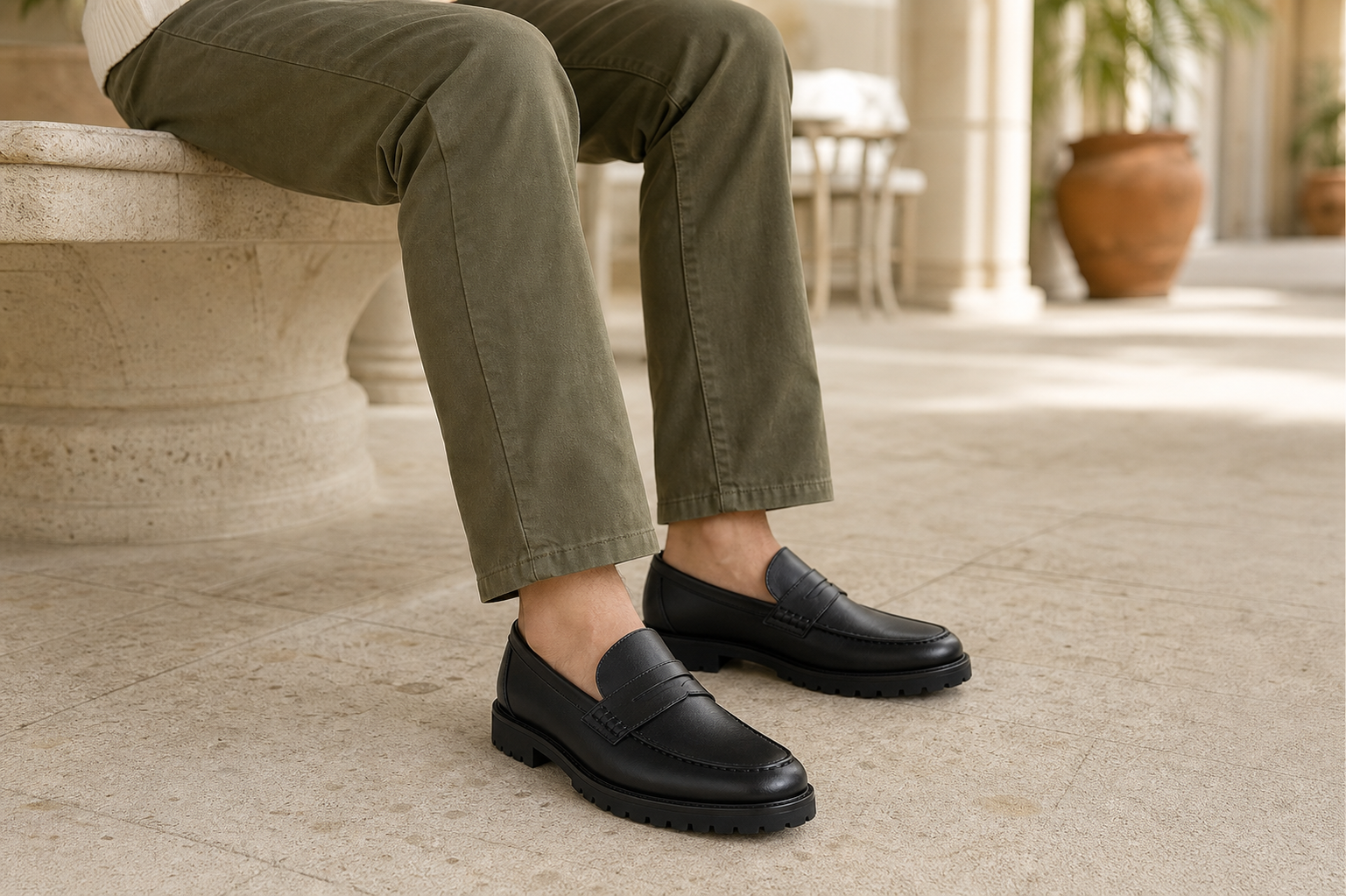 Alderwick Penny Loafer styled with casual trousers