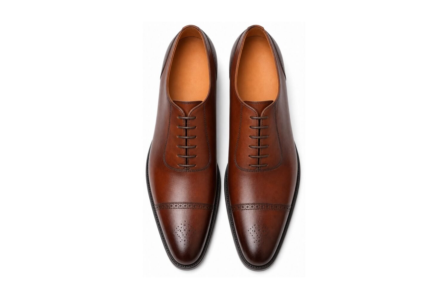 Ambermont Chestnut Adelaide Oxford - White BG Top View Pair