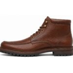 Ashvale Chestnut Grain Moc-Toe Boot - White BG Side Profile
