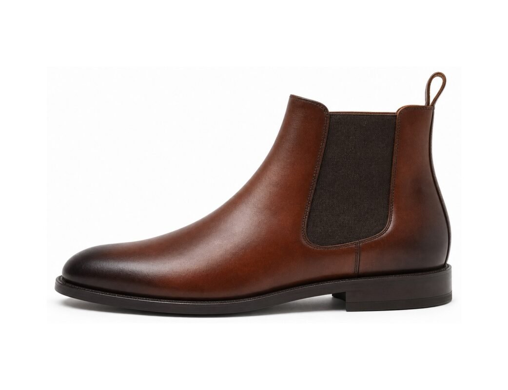 Aureldale Museum Brown Wholecut Chelsea Boot - White BG Side Profile