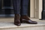 Balmorian Dark Brown Calf Suede Balmoral Dress Boot styled - lifestyle secondary