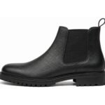 Blackthorn Black Grain Commando Chelsea Boot - White BG Side Profile
