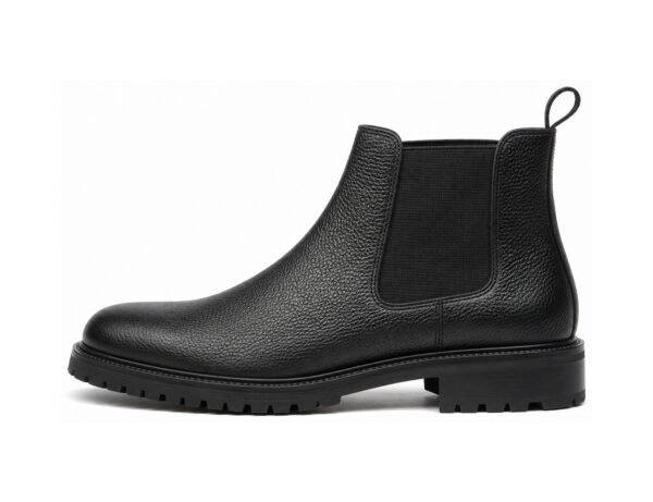 Blackthorn Black Grain Commando Chelsea Boot - White BG Side Profile