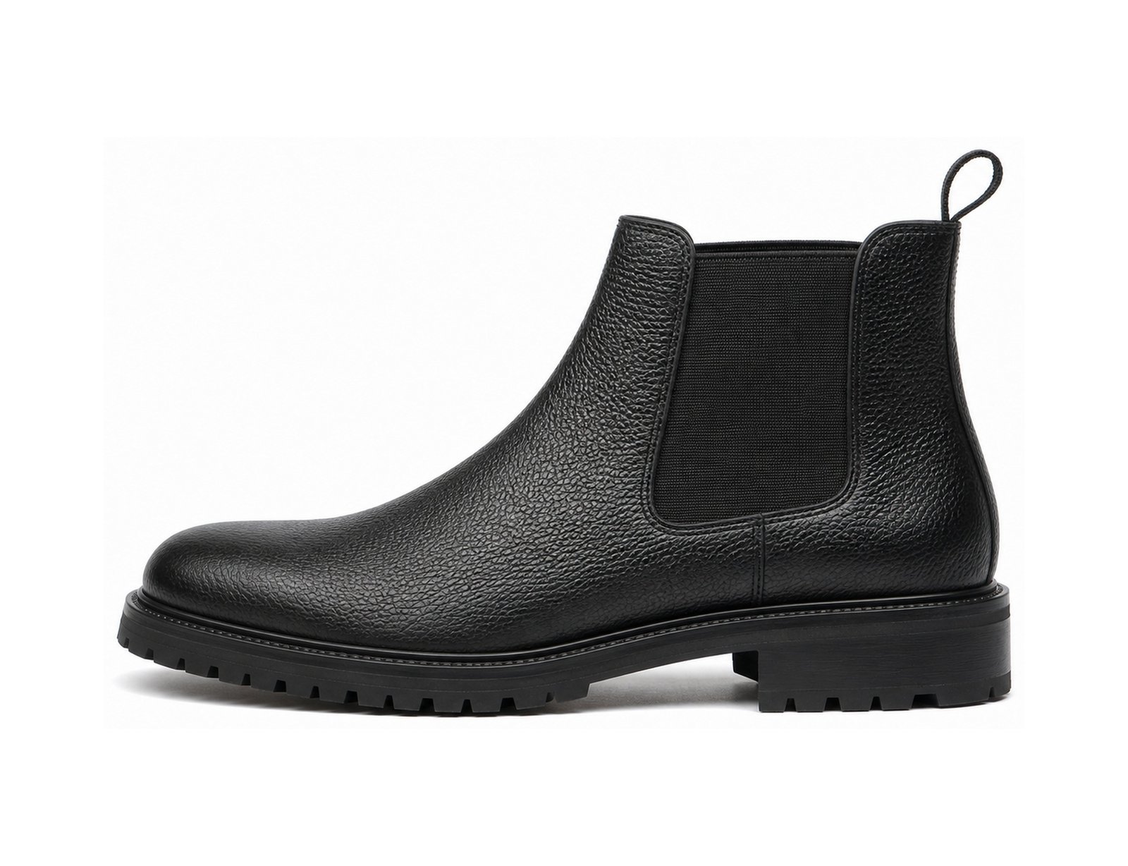 Blackthorn Black Grain Commando Chelsea Boot - White BG Side Profile Blackthorn Black Grain Commando Chelsea Boot - White BG Side Profile