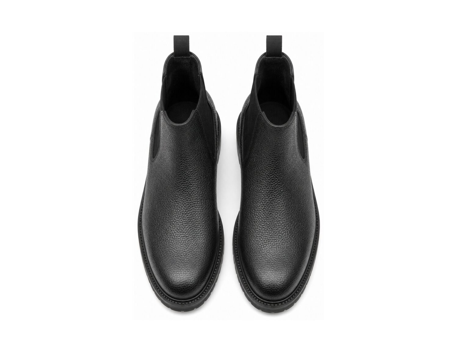 Blackthorn Black Grain Commando Chelsea Boot - White BG Top View Pair