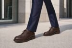 Brackenmere Dark Brown Grain Moc Toe Lug Derby styled - lifestyle primary
