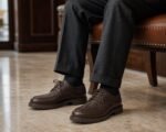 Brackenmere Dark Brown Grain Moc Toe Lug Derby styled - lifestyle secondary