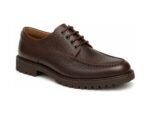 Brackenmere Dark Brown Grain Moc Toe Lug Derby - White BG 3-Quarter