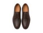 Brackenmere Dark Brown Grain Moc Toe Lug Derby - White BG Top View Pair