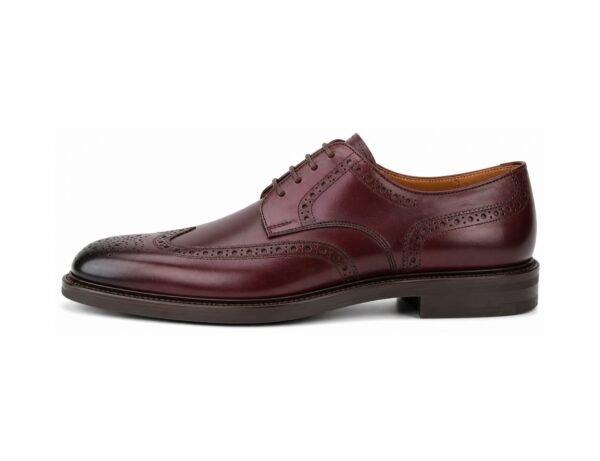 Calverdon Burgundy Calf Longwing Blucher - White BG Side Profile