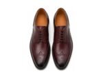 Calverdon Burgundy Calf Longwing Blucher - White BG Top View Pair