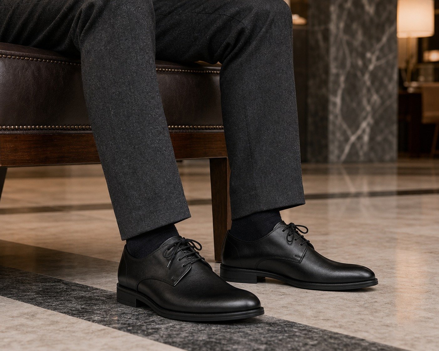 Citymere Black Plain-Toe City Derby styled, secondary view