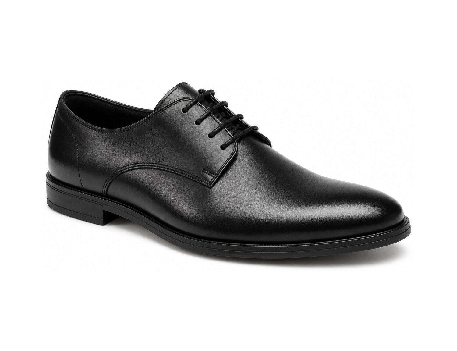 Citymere Black Plain-Toe City Derby - White BG 3-Quarter